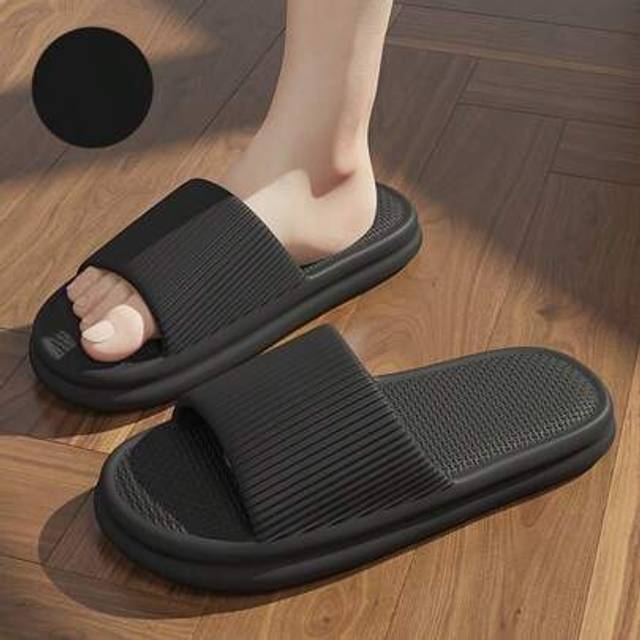 SHEIN Quiet EVA Slippers For Men And Women - Non-Slip, Quick-Drying, Odor-Proof Summer Indoor Slippers, Soft Textured Soles, Suitable For Home And Bathroom