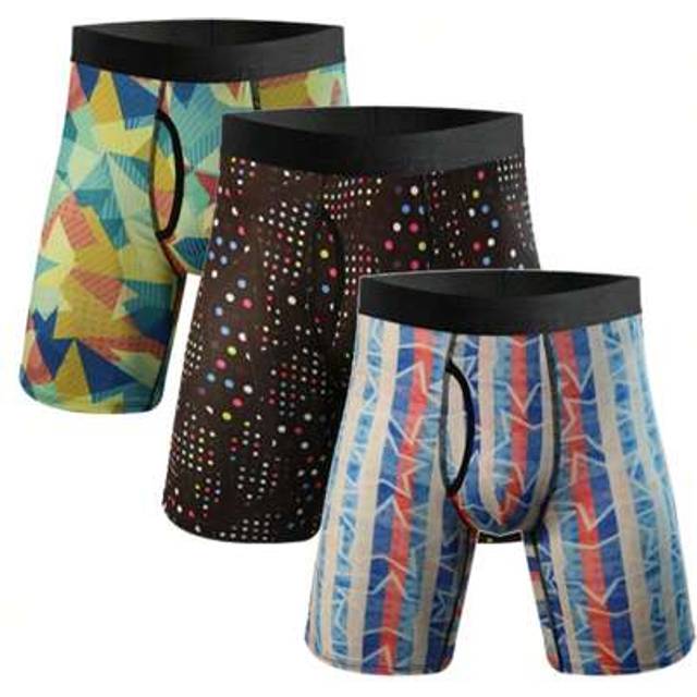 SHEIN Mens Boxer Briefs 3 Pack Long Leg Shorts Anti Chafing Comfort Soft Trunks Underwear Quick Dry