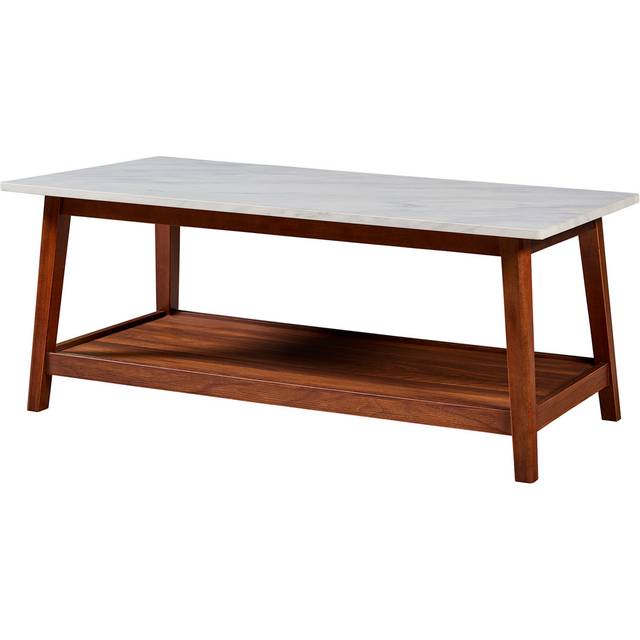 Wooden Coffee Table Faux Marble Finish Modern Design Teamson Home tv Unit VNF-00061