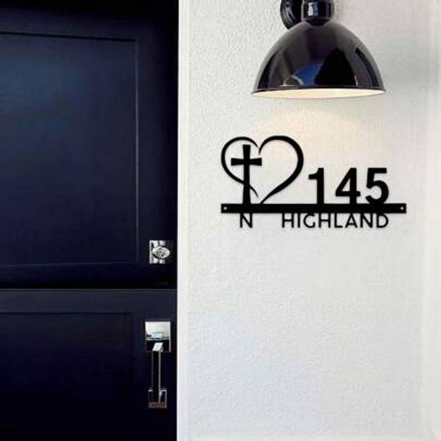 SHEIN Christianity House Numbers For Outside Personalized Metal Address Numbers For House Address Signs For Houses House Number Sign Custom House Numbers Ch