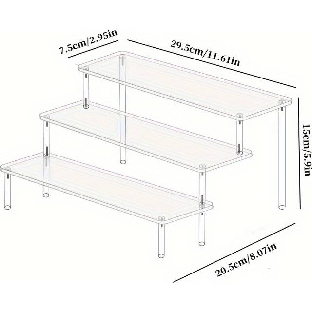 TEMU 1pc Acrylic Display Stand, 1/2/3/4 Layer Jewelry Display Rack, Cosmetic Perfume Display Rack, Antique Jewelry Display Rack Used To Display Accessories Jewelry Perfume Cosmetics