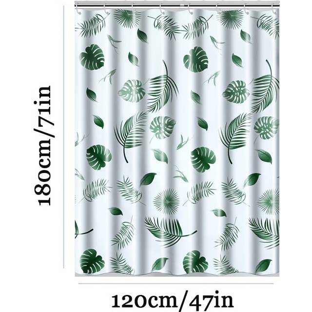 TEMU 1 Fashionable Tropical Floral Shower Curtain, With Hook And Pad Ring For Bathroom Decoration, Best For Christmas