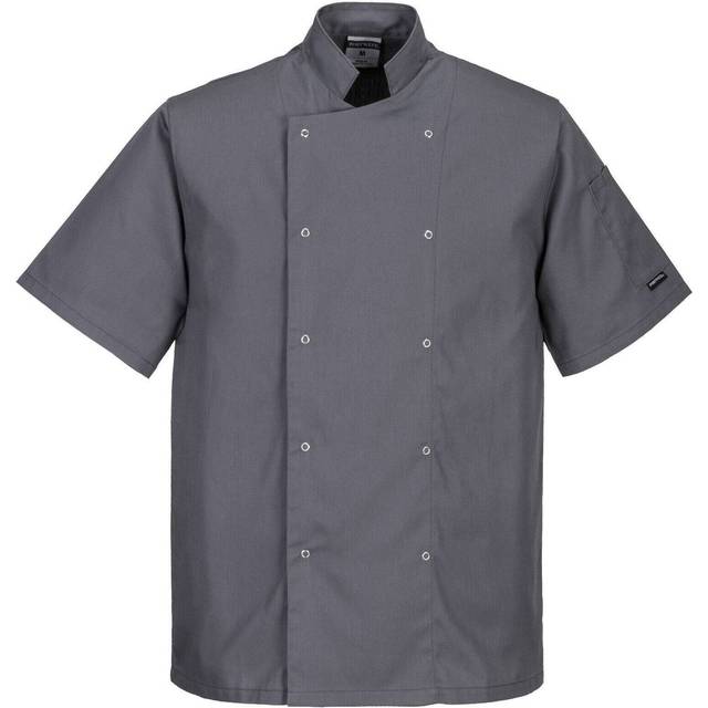 Portwest Cumbria Chefs Jacket C733 Slate Grey 3XL Colour: Slate Grey,