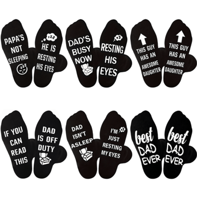 SHEIN 1 Pair Father&#39;s Day Gifts For Dad Funny Dad Gift Ideas Dad Socks Birthday Gifts For Dad Daughter Gifts For Dad Unique Christmas Gifts Women Men Teens