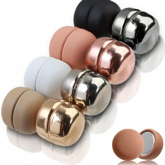 SHEIN 8 Pairs Magnetic Brooches, Classic Round Shiny Matte Stable Scarf Clips, Colorful Multi-Use Safety Pins For Women Clothing Scarves, Small Scarf Clips