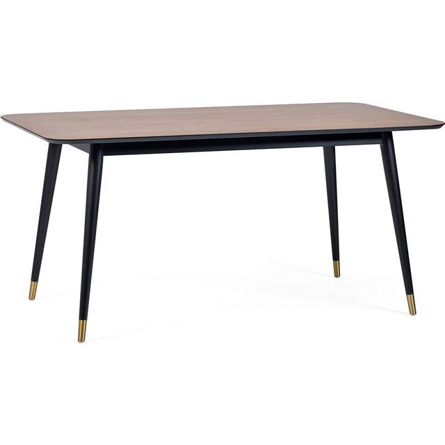 Findlay Rectangular Dining Table 1.6m - Walnut & Black - Julian Bowen | TJ Hughes