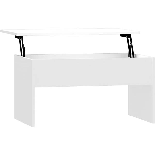 Vidaxl Coffee Table High Gloss White 80X50.5X41.5 Cm Engineered Wood, White