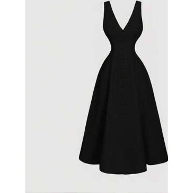 SHEIN Women Linen Sleeveless Cinched Waist Waist Knee-Length Dress, Spring/Summer