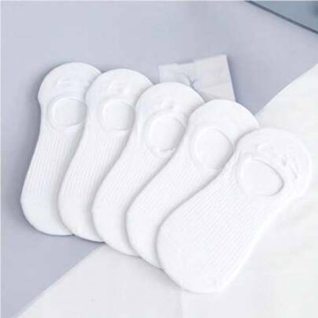 SHEIN 5 Pairs Of Women&#39;s Striped Invisible Sweat-Absorbent Breathable Boat Socks