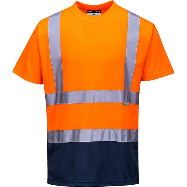 Portwest Two Tone T-Shirt - Orange/Navy - Medium