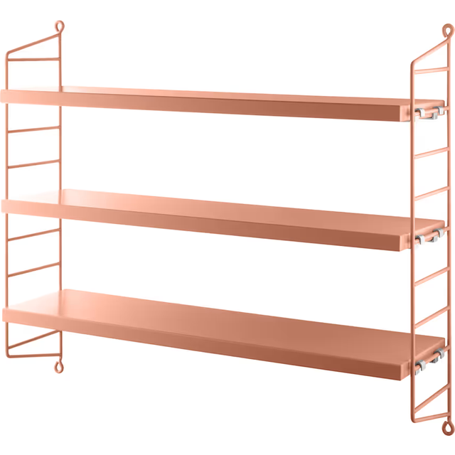 String Furniture - String Pocket - Hyllsystem - Blush - W60 x D15 x H50