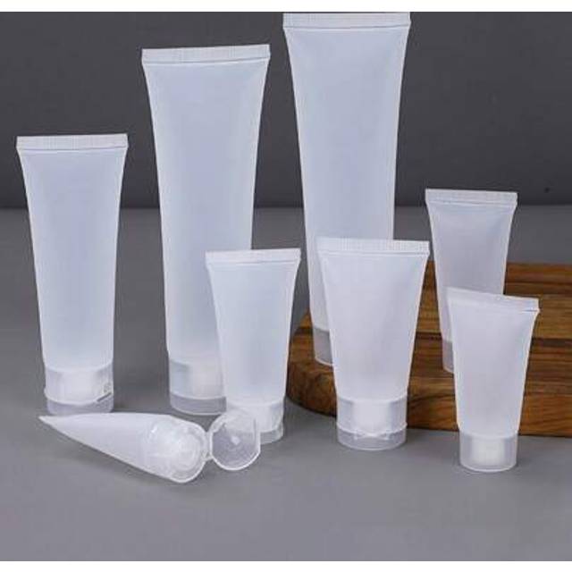 SHEIN 15/20/25/30/50/100ml Empty Refillable Plastic Squeeze Cosmetic Soft Tube Vial Bottles With Flip Cover Makeup Travel Sample Packing Storage Toiletries