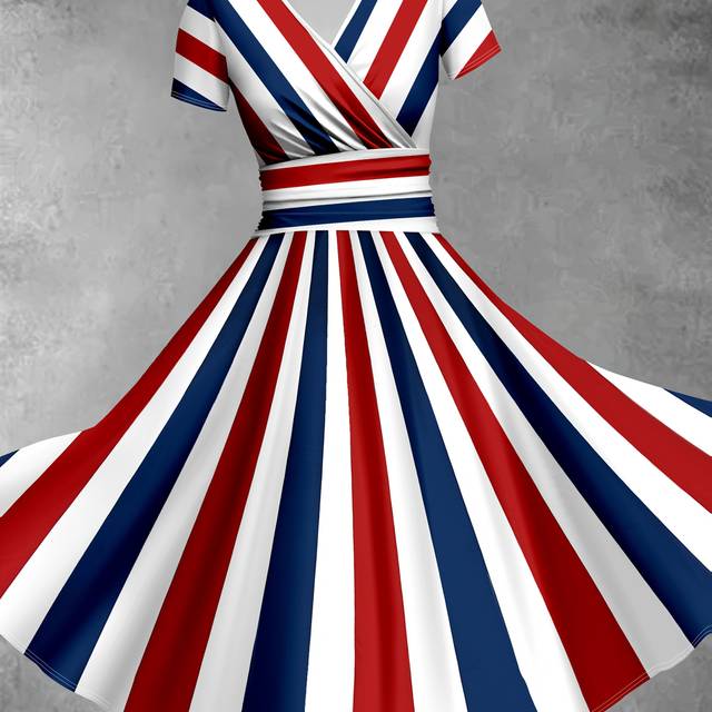 TEMU Plus Size, Plus-size Ladies Patriotic Ice Pop Art Print Dress Long Dress