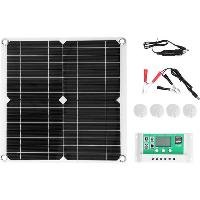40W 18V Monocrystalline Silicon Flexible Solar Panel with 40A Solar Charge Controller with Dual USB
