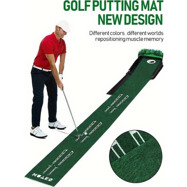 TEMU 1pc Golf Putting Mat By Hills - Improve Putting Skills Anywhere With This Portable, Durable Nylon Mat! Indoor & Outdoor Practice, Design, Ideal Gift For Golfers (christmas, ), Golf Accessories