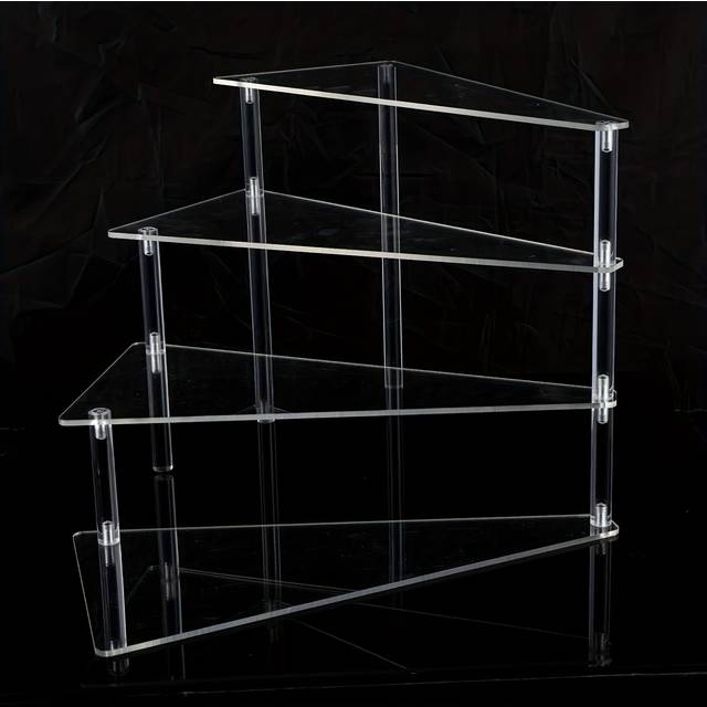 TEMU Acrylic Transparent Display Risers - 3-tier Cake Stand With Sturdy Metal Frame, Desserts, Seasoning Bottles, And Cosmetic Display - Ideal For Home And Shop Use, Cake Decorating Supplies