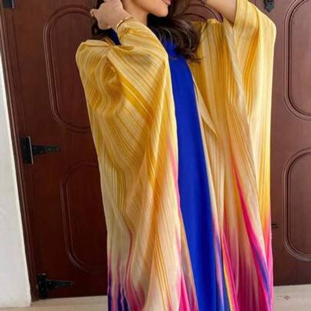 SHEIN 1pc Elegant Casual & Breathable Abaya Cardigan Dress In Vibrant & Soft Fabric, Suitable For Daily Wear And Gatherings, Modest Kaftan