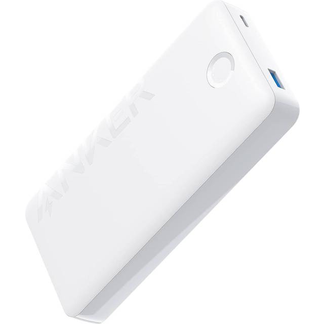 Anker bärbar laddare, 325 Power Bank (PowerCore 20K II), 20 000 mAh-batteri med 2 portar, ultrasnabb laddning 15 W för iPhone, Samsung Galaxy och Plus Encore (vit)