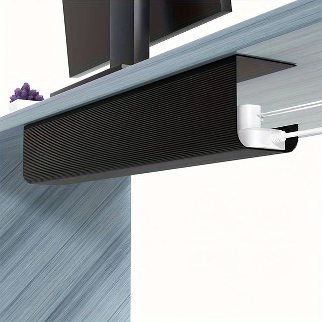 TEMU Cable Management Tray Without Screws - -adhesive Setup, Under-desk Wire Organizer, Tidy Desk Cable Management, Desk Cable Tray.