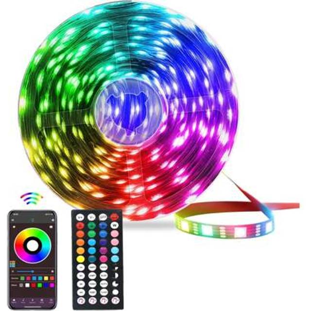 SHEIN 44key Led Lights For Bedroom 65 Ft Music Sync Color Changing RGB Led Strip Lights With Remote App Control Bluetooth Led Strip, Led Lights For Room Hom