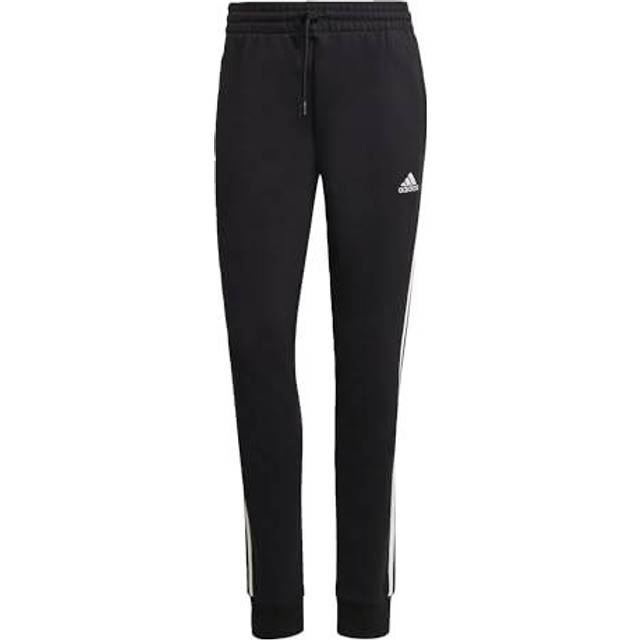 Adidas Sportswear Essentials 3-Stripes French Terry Cuffed Joggers - Black/White - 2XS