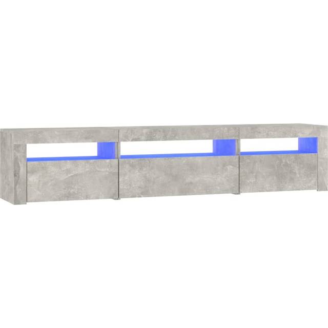 vidaXL TV Cabinet with LED Lights Concrete Grey 195x35x40 cm