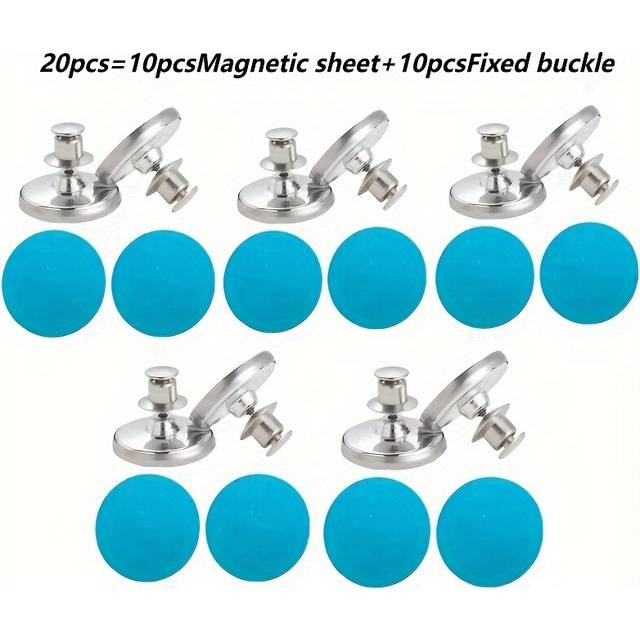 TEMU 16/20/36/44pcs Modern Metal Magnetic Curtain Hooks - Easy-to-install Wall-mounted Magnetic Buttons, Used For Shower Curtains, Seam Closure, Wall And Door Stickers