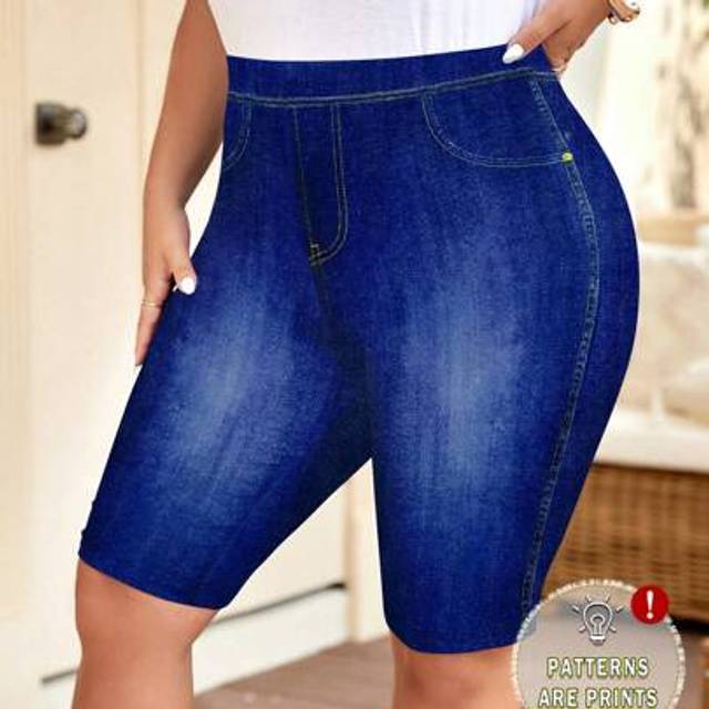 Slaydiva Plus Size Women&#39;s Casual All-Over Printed Leggings, Suitable For Summer