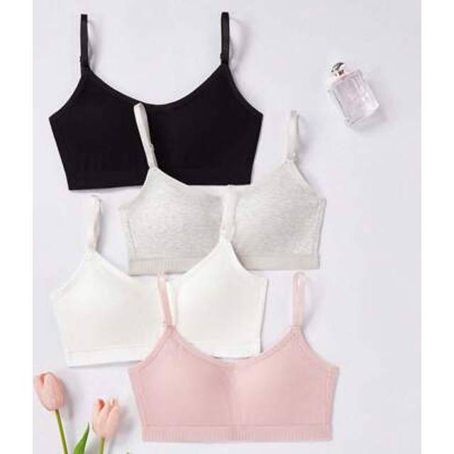 SHEIN Teenage Girls Non-Wired Strap Camisole Tank Top, Supportive Seamless Crop Vest Innerwear