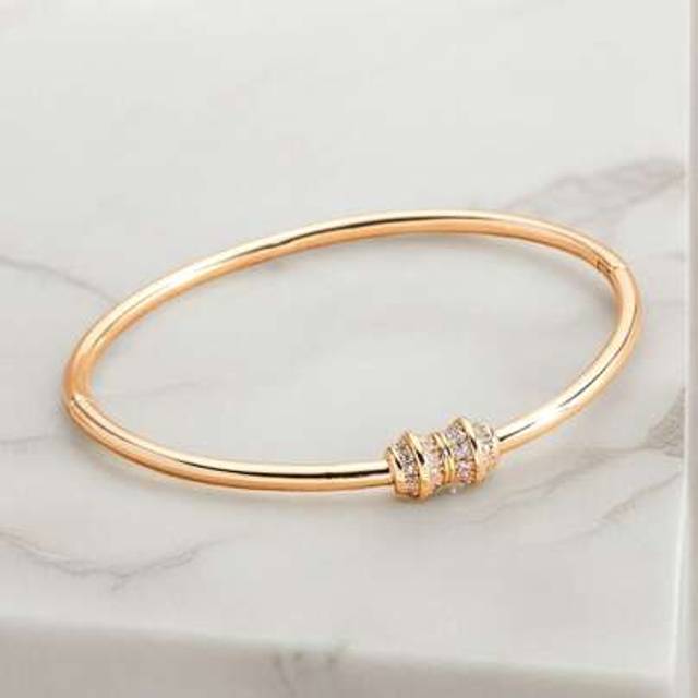 SHEIN Personalized Fashionable Fine Jewelry Delicate Copper Bracelet With CZ Stone Cuff 6CM Jewelry Girls Bracelet With Happy Design And Simplicity Gift For