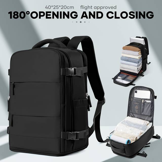 TEMU Stylish Multifunctional Casual Backpack With Independent Vacuum Bag And Pump, Dry-wet And Laptop Compartment, Compatible With Bags For Easy Operation In Multiple