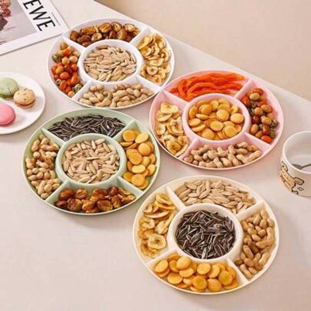 SHEIN 1pc Rotundity Party Snack Service Tray, Appetizer Plate, Snack Bowl, Multi-Stage Snack Bowl Tray, Nut, Candy, Fruit Container, Reusable Plastic Snack