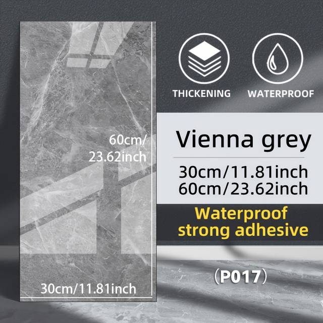 TEMU 50pcs Self-adhesive Pvc Marble Tile Wall Stickers - Waterproof &, Thickened Removable Decals For , Cartoon Pattern, 60x30cm (23.62x11.81in), Reusable Wall Decor, Realistic Stone Look