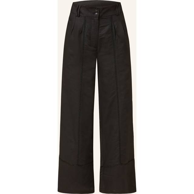 Phase Eight Ayse Linen Rich Wide Leg Trousers, Black