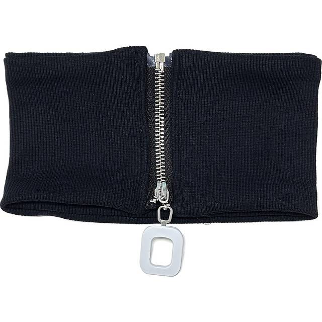 TEMU Fashionable Large Zipper Knitted Collar For Spring, Autumn, And Winter; Black Neck Scarf Choker Accessory For Women, .