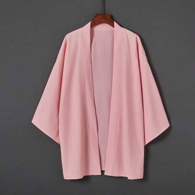 SHEIN Japanese Style Retro Loose Dopamine Colorful Kimono Cover Up, Women Plus Size Beach Holiday Bikini Swimwear Cover Up, Pink Chiffon Shawl