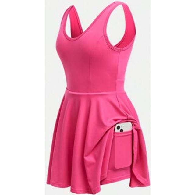SHEIN Tween Girls Sports Active Dress, Fitted Breathable Elastic Moisture Wicking Quick-Drying Athletic Dress For Running, Cycling, Fitness, Basketball, Ten