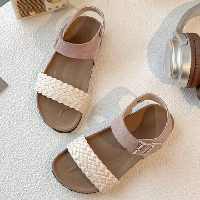 SHEIN &#34;1 Pair Of 2025 Summer New Girls&#39; Best-Selling Pink Lace-Up Children&#39;s Sandals | The Upper Is Comfortable And Soft, With Hook And Loop Design And Wove