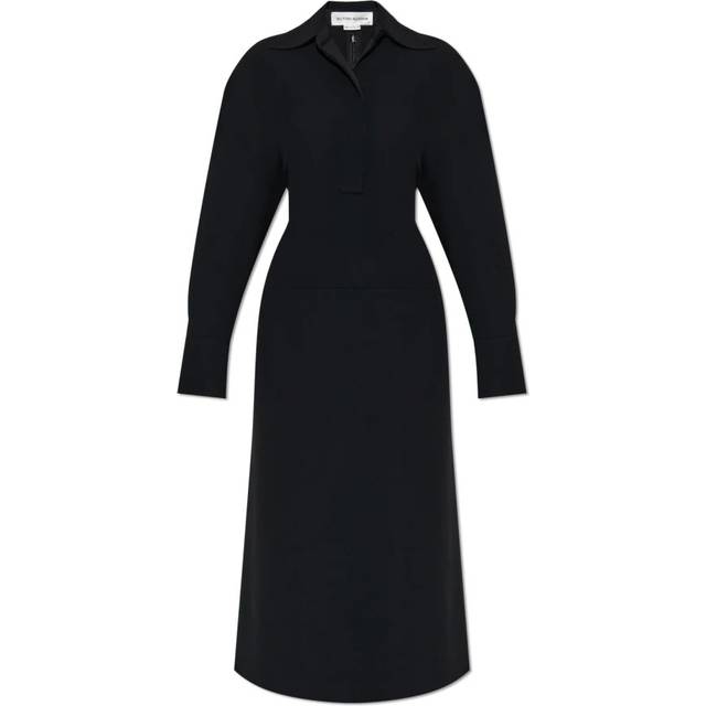 Victoria Beckham Gathered midi dress - black (UK 14)