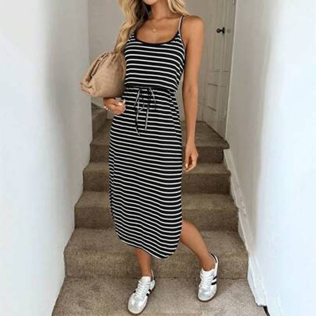 SHEIN Casual Strap Striped Women Knit Dress