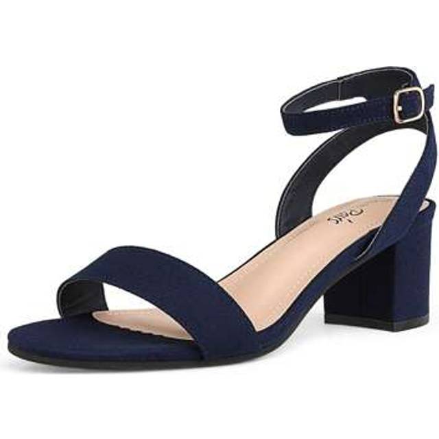SHEIN Women&#39;s Sandals Open Toe Ankle Strap Low Block Chunky Heels Sandals Party Dress Pumps Shoes