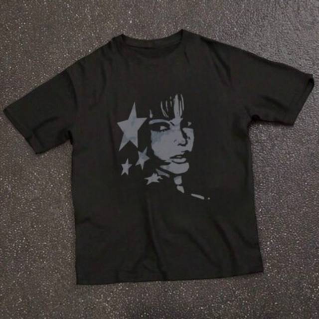SHEIN A Casual Printed Round Neck Pullover Short Sleeved T-Shirt For Girls And Young Children In Summer - Cool Pentagram Fashion Style T-Shirt Inspires Chil
