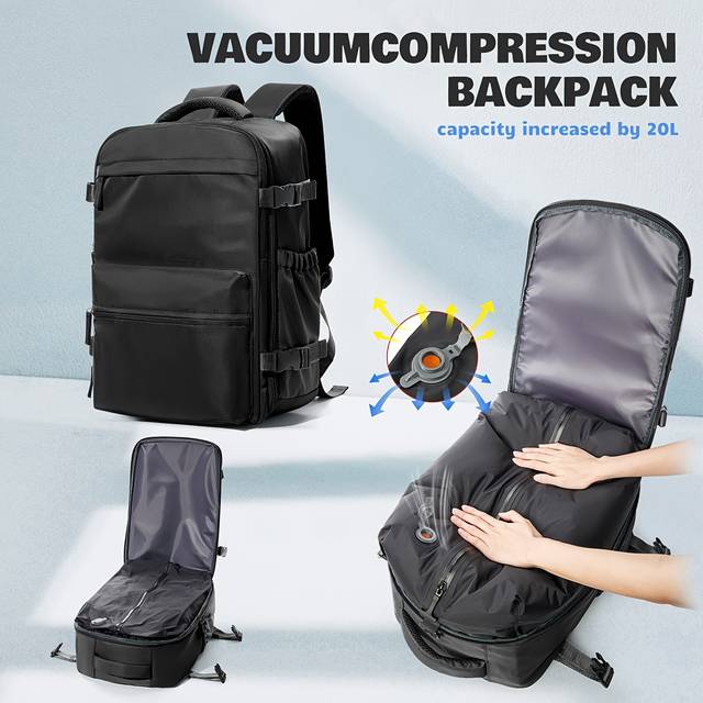TEMU 40*20*25cm Travel Backpack For Women Men, Vacuum Shoulder Bag, Carry On Backpack Flight Approved, Hiking Backpack Outdoor Rucksack Casual Daypack Travel Bag Essentials Personal Item Backpack