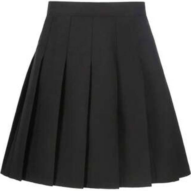 SHEIN Tween Girls Skirt Stretchy Waist Tennis Skirt Short Casual Pleated Skater Skirt Uniform Skirt Suitable For Daily Wear Casual Occasion Black Size 6-14Y