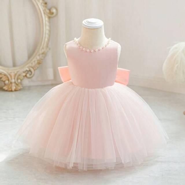 SHEIN Baby Girls&#39; Party Dress With Rhinestone Bow, Elegant Princess Tulle Skirt Dress For Birthday, Wedding, Easter, Holiday Celebration