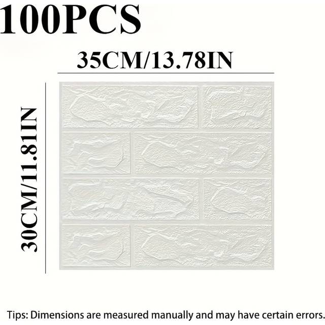 TEMU 100pcs 3d Foam Wall Stickers Set - Easy , Waterproof & Moisture-proof, For Living Room Decor