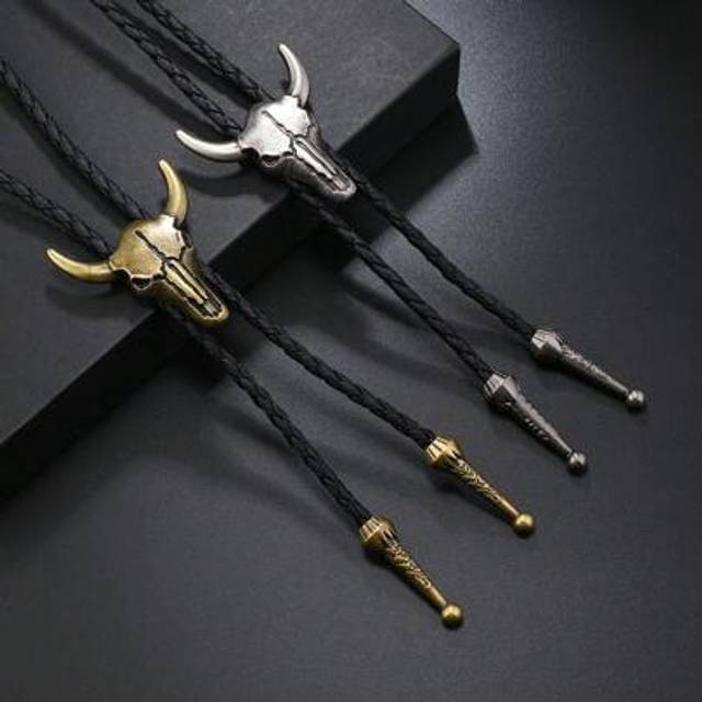 SHEIN 1pc Vintage Fashionable Bronze/Silver Bolo Tie Necklace For Men & Women, Suitable For Daily Wear And As Gifts