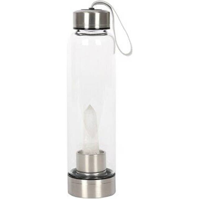 Something Different Clear Quartz Energising Glass Water Bottle, Clear