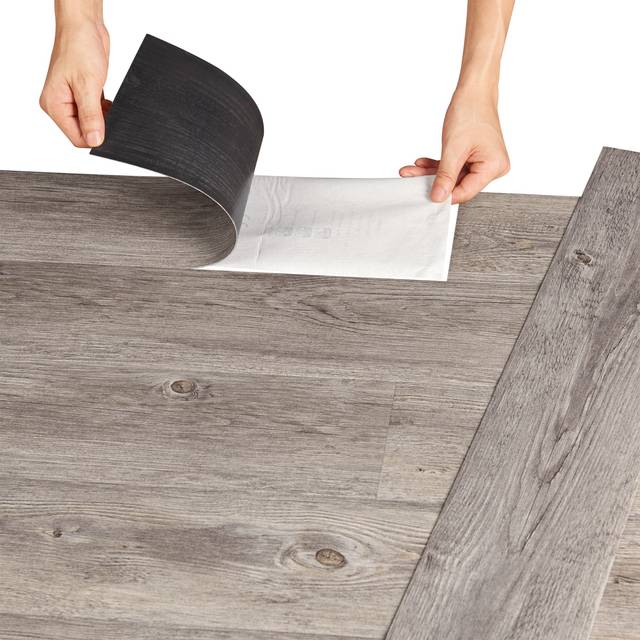neu.holz Golvbeläggning, självhäftande, olika storlekar, vinyl, laminat, halkfria, dekorativa golvbrädor för golvvärme