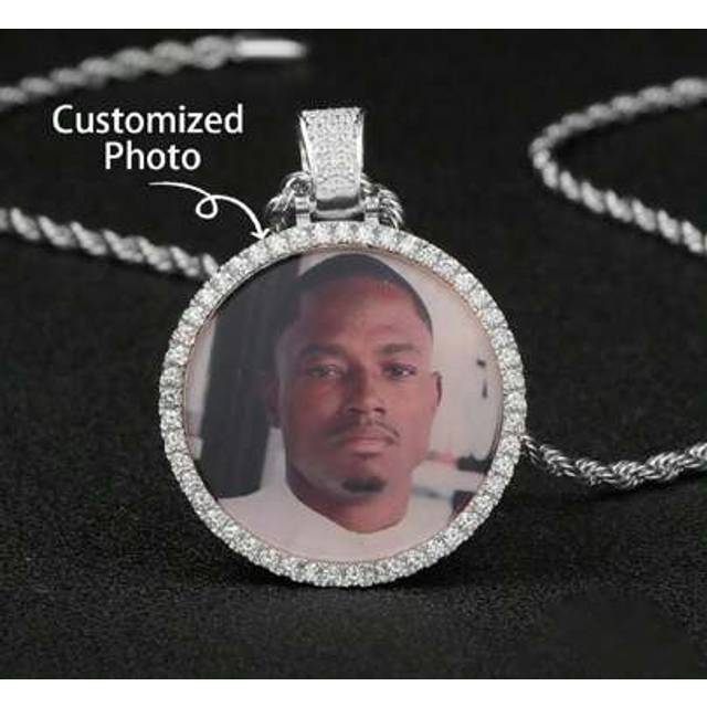 SHEIN Personalized Round Inlaid Colorful Photo Necklace, Customized Mother&#39;s Day Gift, Valentine&#39;s Day Gift, Birthday Anniversary Gift, Graduation Christmas